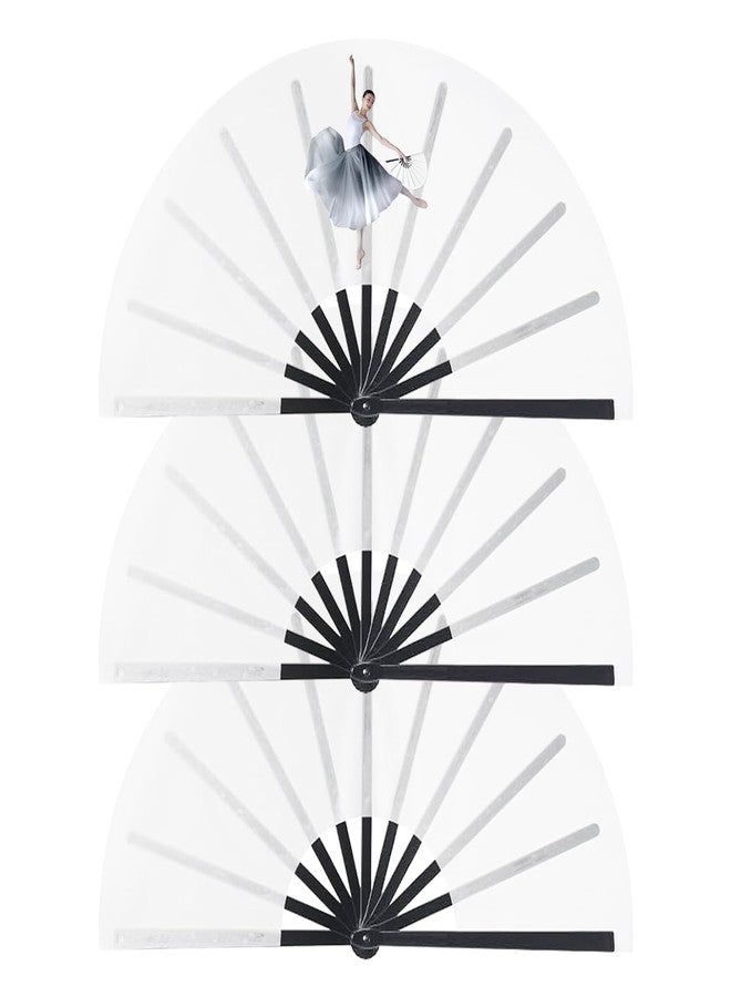 CYUXING 3Pcs Sublimation Folding Fan, Sublimation Fans Blank Foldable Customized DIY Making Kit, Good Size Suitable for Dance Engagement Wedding Interior Decoration - Image 1