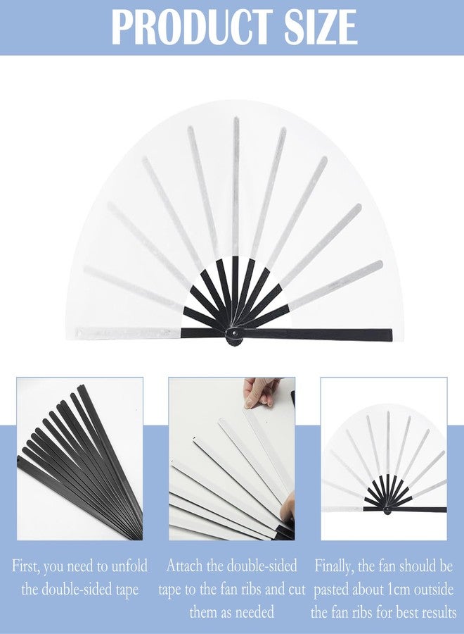 CYUXING 3Pcs Sublimation Folding Fan, Sublimation Fans Blank Foldable Customized DIY Making Kit, Good Size Suitable for Dance Engagement Wedding Interior Decoration - Image 4