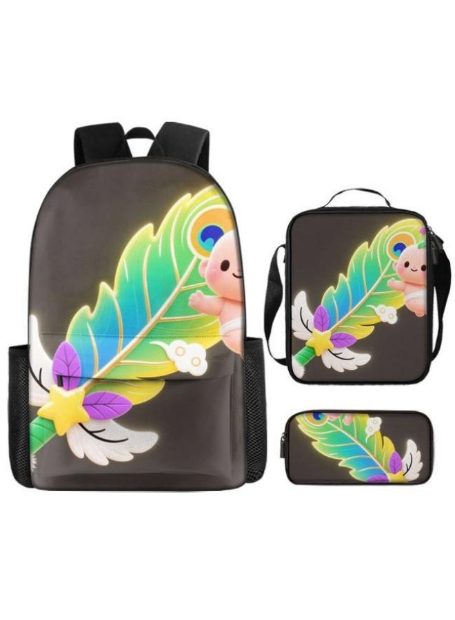 Bright Li Fire Fashion is unlimited! Cartoon bag three-piece set, suitable for a variety of scenes for students and teenagers (available for students, children, friends on outings, mountain climbing, schooling, etc.) - 50 - Image 2