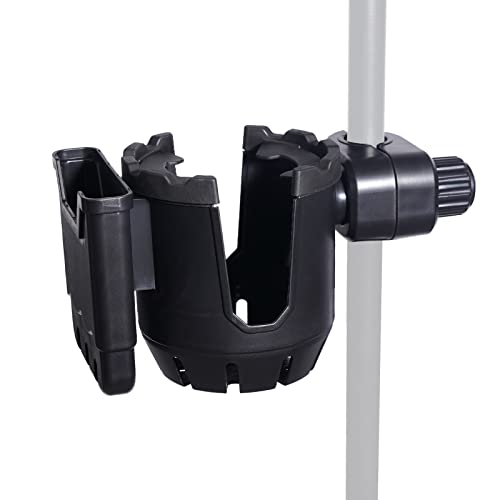EASICOZI Microphone Stand Cup Holder with Phone Holder, Universal 2-in-1 Drink Bottle Holder for Music Mic Stand - Image 1