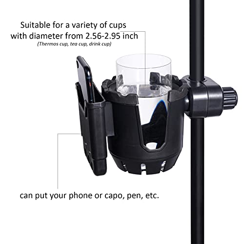 EASICOZI Microphone Stand Cup Holder with Phone Holder, Universal 2-in-1 Drink Bottle Holder for Music Mic Stand - Image 3