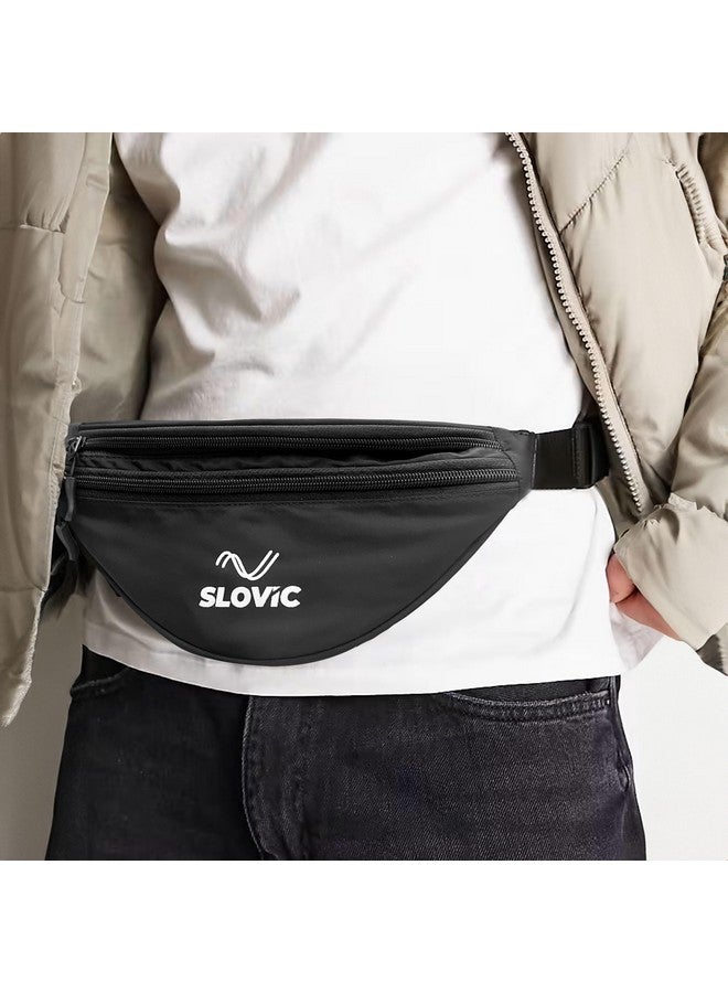 Slovic Waist Bag for Travelling for Man & Women [with 3 Pockets] | Traveling Bag for Boys & Girls | Premium Stictching Travel Bag for Man | Stylish Zip Pouch for Everyday use | Black - Image 5