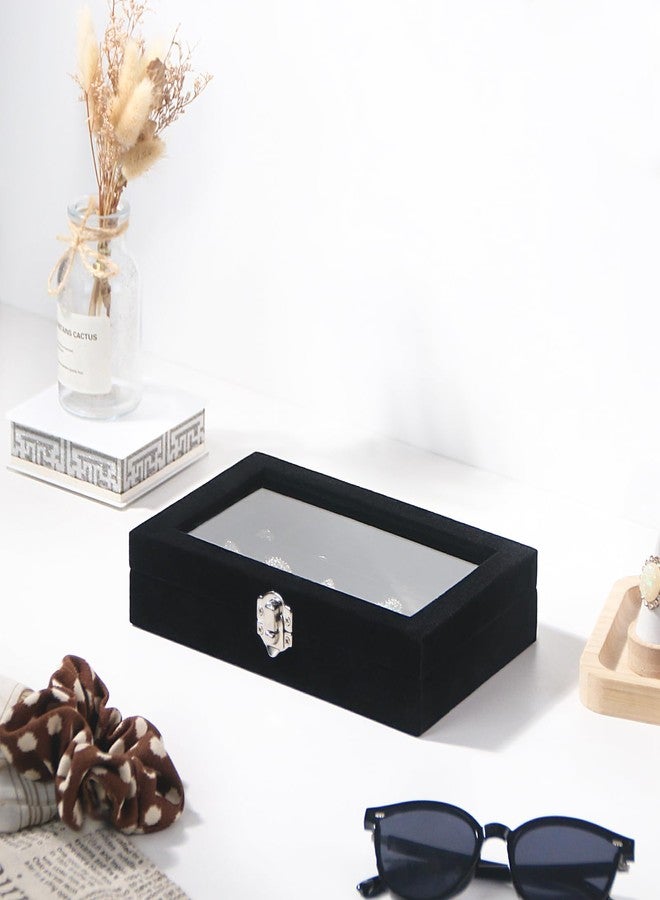 Pengup Travel Jewelry Box,Small Jewelry Case,Rings Earrings Cufflinks Organizer for Girls (Black, 15 Grids) - Image 5