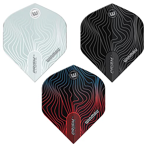 WINMAU Prism Alpha Solar Design Dart Flight Packs - 3 sets per pack (9 flights in total) (Plain Mixed) - Image 1