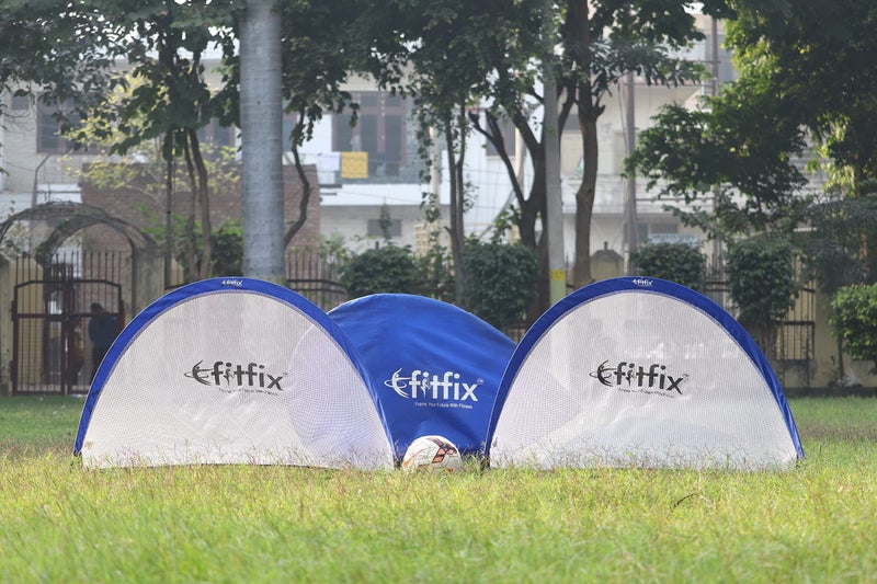 Fitfix® Professional Premium Pop Up Soccer Goal 1 Pair (2 Pcs) 120×80 cm Portable Football Goal Post Net with Carry Bag, Durable Frame, Quick Setup Easy Fold Weatherproof Training Pugg Goals - Image 5