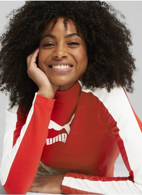 تيشيرت للنساء T7 Cropped Slim Long Sleeve