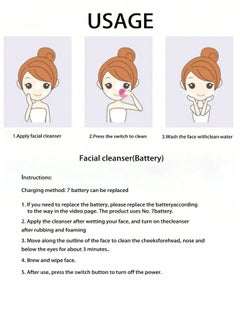 KHAJUL Electric Sonic Facial Cleansing Brush, Makeup Remover, Soft Silicone Waterproof Facial Cleanser for Skin Exfoliation, Deep Cleansing (Purple)  - Image 5
