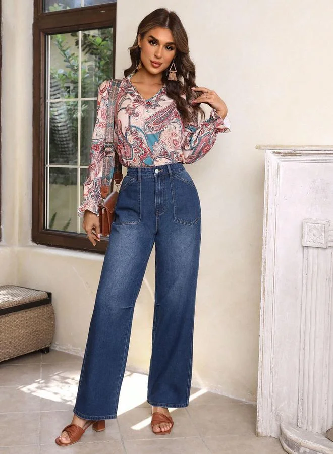 Kotty Kotty High Rise Low Fade Straight Fit Jeans