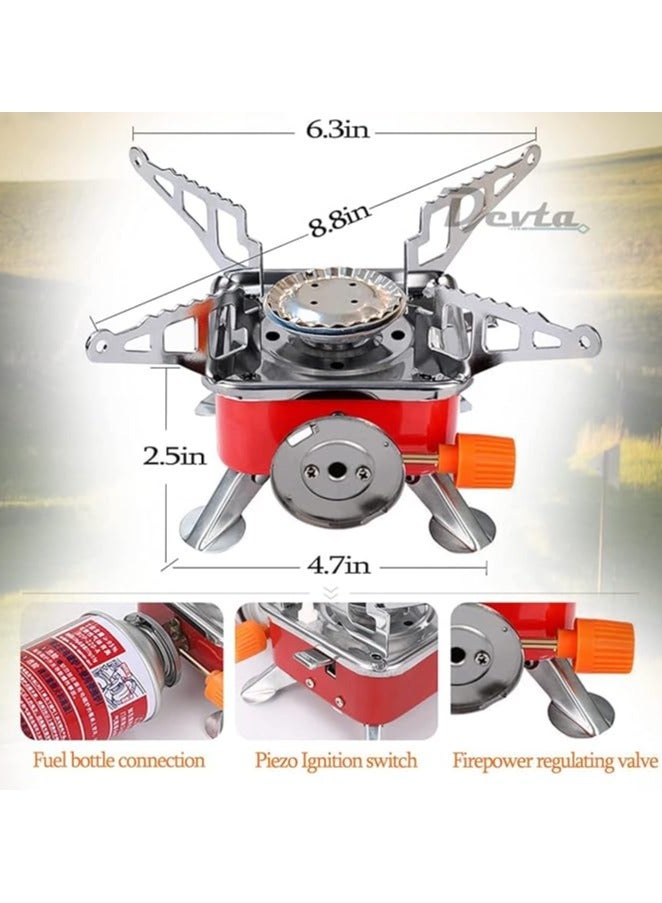 بيتا PEETTA موقد غاز محمول وشعلة غاز البيوتان للنزهات للتخييم، المشي، والسفر | أسطوانة من الفولاذ المقاوم للصدأ، فرن قابل للطي، معدات التخييم، موقد غاز مع حقيبة - Image 3