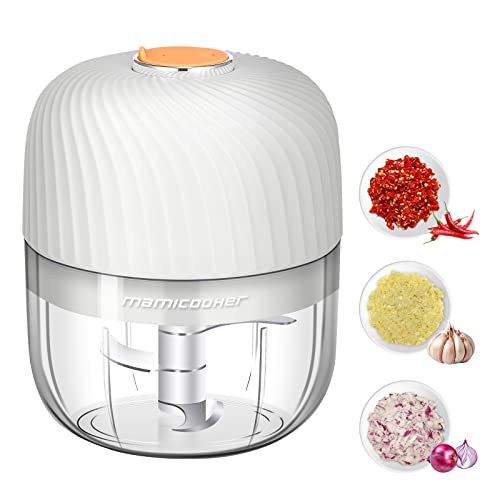 MAMICOOKER Electric Garlic Chopper, Mini Portable Veggie Chopper, 250ML Garlic Grinder Masher Onion Grinder, Blender to Vegetable, Wireless Food Processor for Ginger, Chili, Fruit, Meat, etc - Image 1