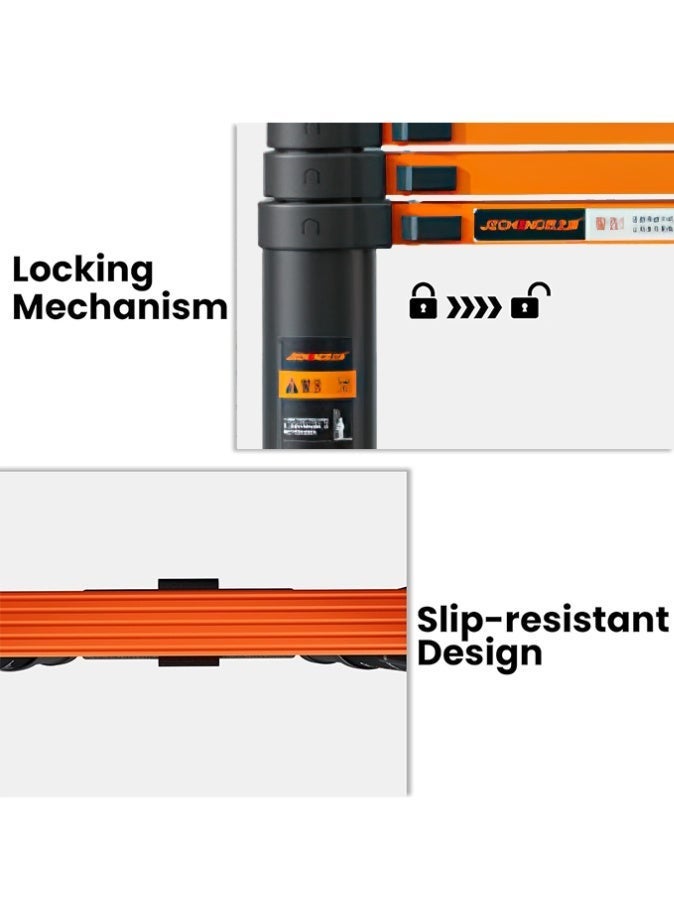 الحلم سلم تلسكوبي بطول 3.5 متر | سلم تلسكوبي من سبائك الألومنيوم | سلم قابل للطي متعدد الاستخدامات محمول للاستخدام المنزلي والمكتبي والاستخدام الخارجي - Image 5