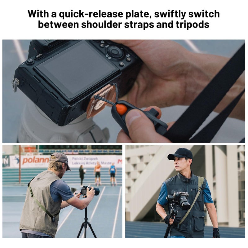 PGYTECH Camera Strap Pro, Professional Camera Harness with Detachable Underarm Strap QR Camera Shoulder Straps, Leather Ergonomic Shoulder Pad Neck Strap for DSLR/Mirrorless Cameras, Black - Image 5