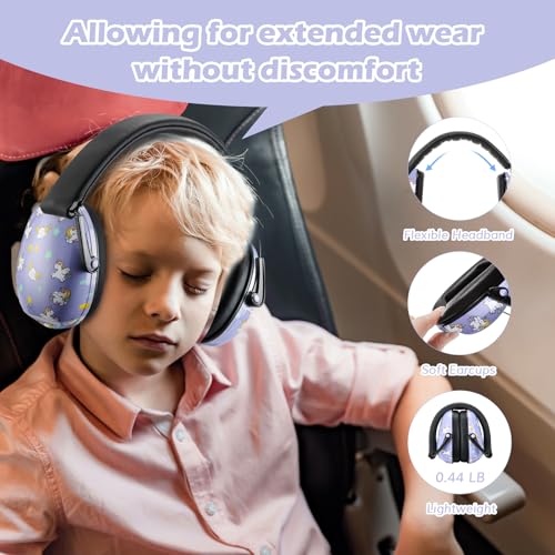 Procase سماعات إلغاء الضوضاء للأطفال، SNR 27dB واقيات أذن، حماية السمع لعرض الشاحنات، الحفلات، الألعاب النارية، الرماية، عرض الطائرات، احتياجات الحساسية للتوحد - وحيد القرن - Image 5