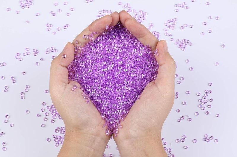 Gintoaria 10000 pcs/Pack Wedding Table Scatter Confetti Crystals Acrylic Diamonds Vase Fillers 4.5 mm Rhinestones for Wedding, Bridal Shower, Vase Beads Decorations (Light Purple) - Image 3