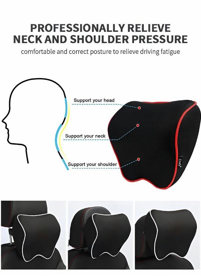 GROIC Car Neck Pillow,Softness Car Headrest Pillow,Car Neck Support Pillow for Neck Pain Relief When Driving,Headrest Pillow for Car Seat,Memory Foam and Breathable Removable Car Neck Pillow,Car Interior  - Image 5