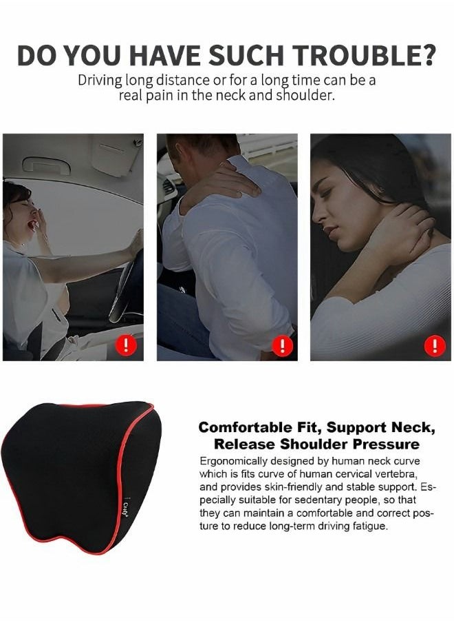 GROIC Car Neck Pillow,Softness Car Headrest Pillow,Car Neck Support Pillow for Neck Pain Relief When Driving,Headrest Pillow for Car Seat,Memory Foam and Breathable Removable Car Neck Pillow,Car Interior  - Image 2