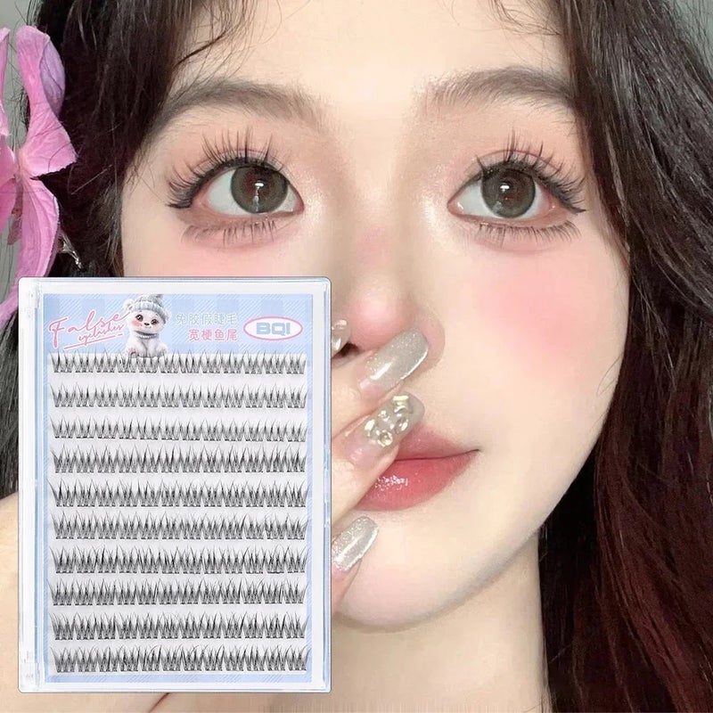 BQI 120 Clusters/Box Self-Adhesive False Eyelashes Soft and Light Single Cluster DIY Natural Trilogy Comics False Eyelash Reusable - Image 3