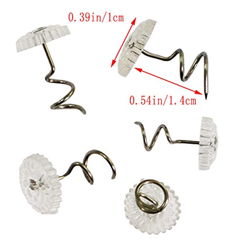 TTSAM 100 Pcs Bedskirt Pins, Twist Pins with Clear Heads, Bed Skirt Pin for Hold Slipcovers and Bedskirts Decoration - Image 3