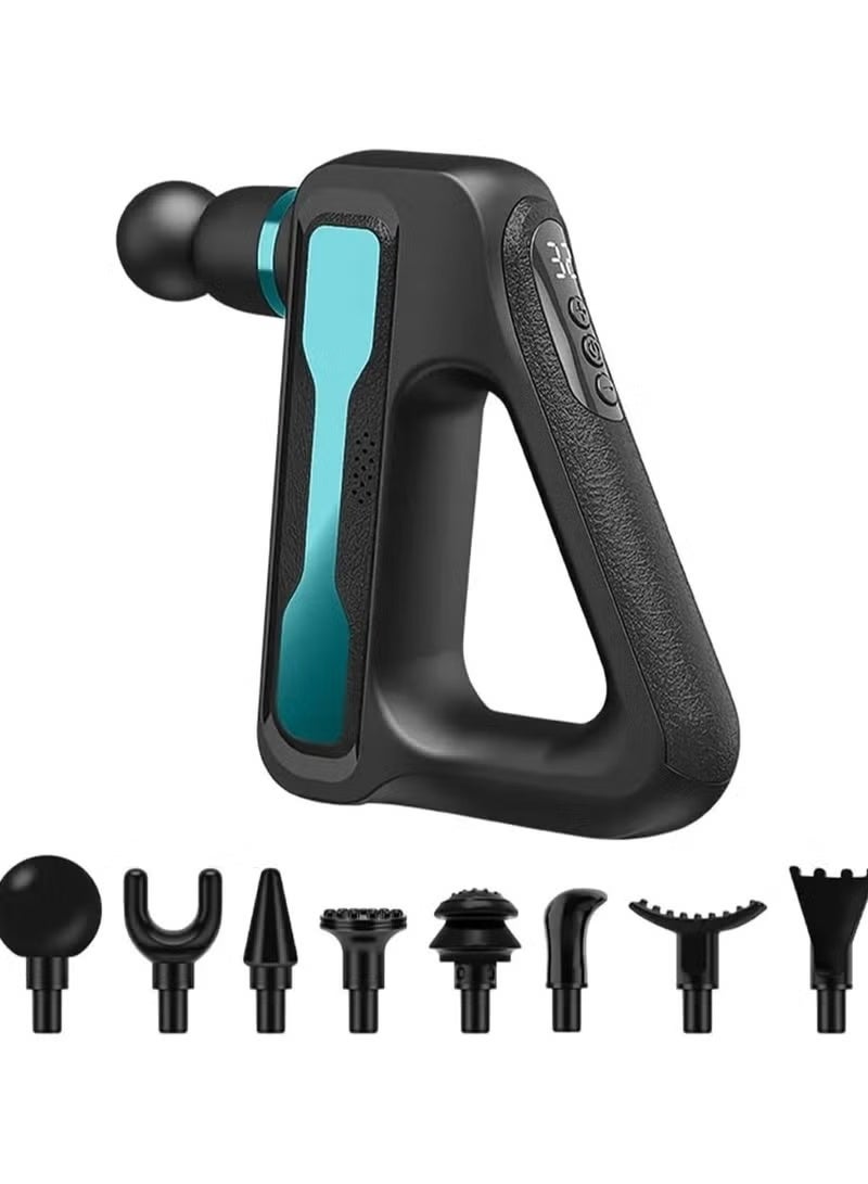 Blueidea Deep Tissue Fascial Massager - Electric Muscle Massager for Body Pain Relief, Therapy, Fitness Relaxation, Mini Handheld Portable with LCD Display, 32 Speed Levels & 8 Different Massage Heads - Image 1