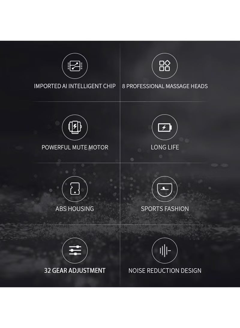 Blueidea Deep Tissue Fascial Massager - Electric Muscle Massager for Body Pain Relief, Therapy, Fitness Relaxation, Mini Handheld Portable with LCD Display, 32 Speed Levels & 8 Different Massage Heads - Image 4