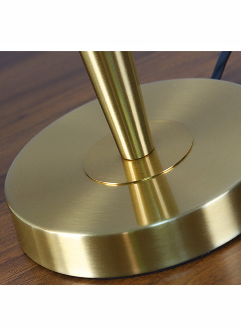 موندا مصباح طاولة، مصباح طاولة بسيط، مصباح طاولة بجانب السرير، إضاءة ليلية، مصباح طاولة إبداعي لغرفة النوم مع غطاء قماشي وقاعدة ذهبية، مناسب لغرف النوم، وغرف المعيشة، والمكاتب، وغرف الأطفال، والمساكن. - Image 4