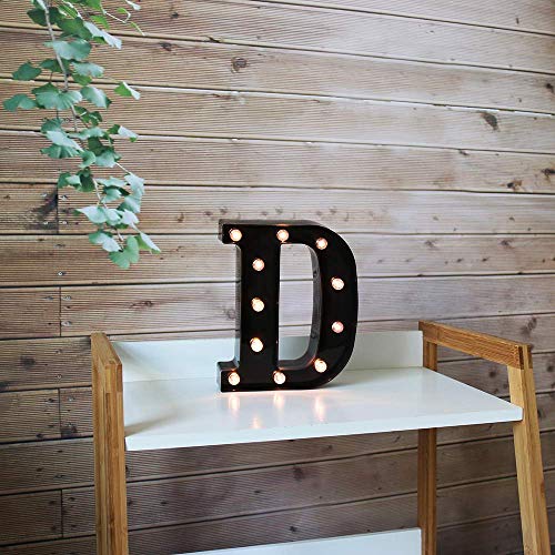 OYCBUZO Light Up Black Alphabet Marquee Letters Sign LED Marquee Number Lights Sign for Night Light Home Bar Christmas Lamp Birthday Party Wedding Decoration D - Image 3