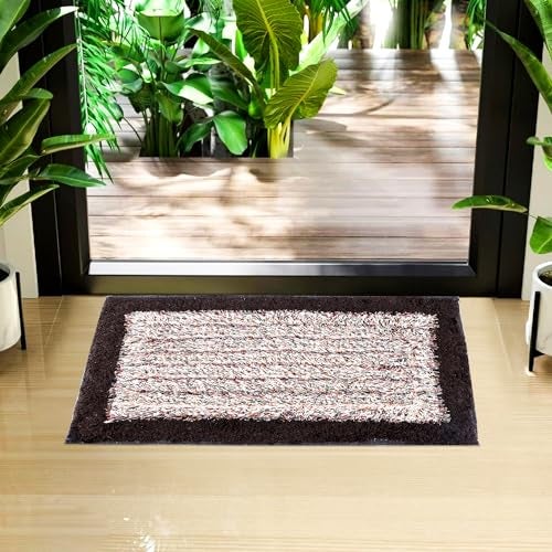 Kuber Industries Door Mat | Anti-Skid Trapper Rectangular Mat for Door Entrance | Floor Mat for Home Entrance | Cotton Border Door Mat | Pack of 3 | Multi - Image 2