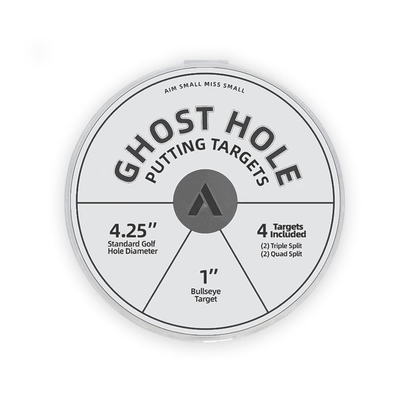 ARYZE 4 Pack Ghost Hole Putting Targets Putting Training Aid Official Size Flat Disc for Putting Chipping Practice Indoor or Outdoor Includes Carrying Case Waterproof Material White - Image 2