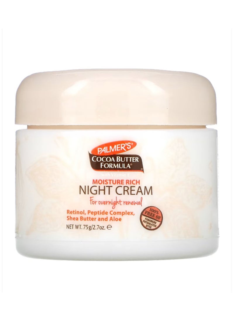 PALMER'S Cocoa Butter Formula with Vitamin E Moisture Rich Night Cream 2.7 oz (75 g)  - Image 1