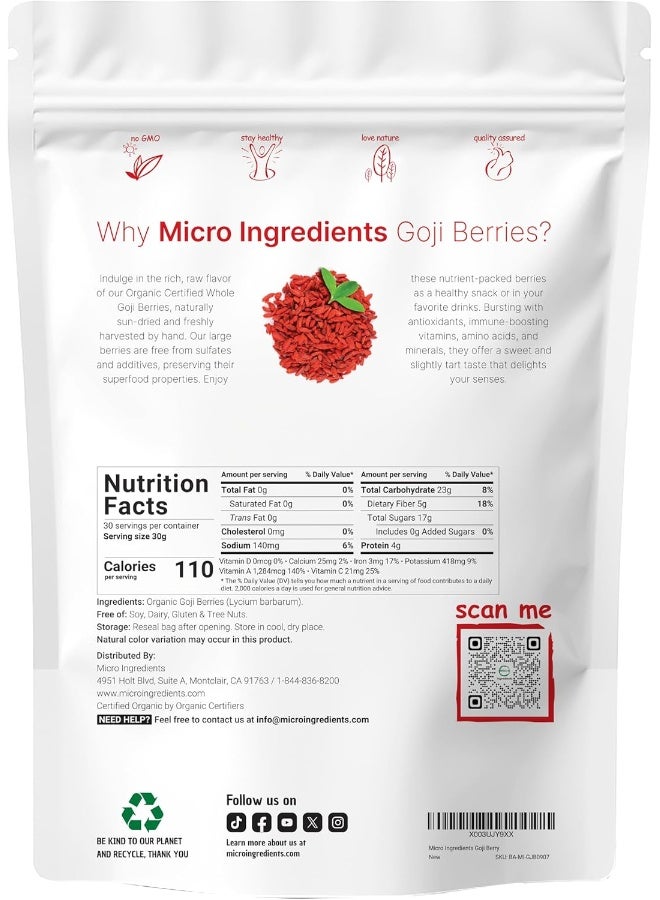 Micro Ingredients Organic Goji Berries - Image 2