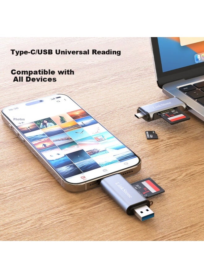 Linkstone Liantuo Usb 3.0 High-speed Reader Tf/sd Card Support For Camera Dashcam Surveillance Memory Card Mobile Storage Type-c/usb 3.0 Dual Card Simultaneous Reading - Image 3