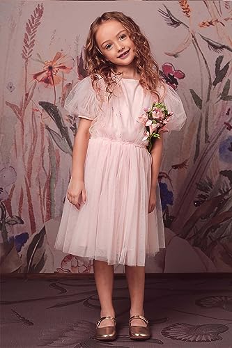 TUTULAND Baby Girl Tutu Dress - Puff Sleeves Sequin Tulle Tiered Layered Flower Wedding Birthday Photo Prop Dresses - Image 2