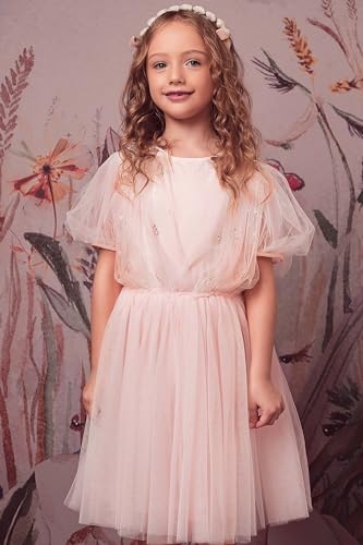TUTULAND Baby Girl Tutu Dress - Puff Sleeves Sequin Tulle Tiered Layered Flower Wedding Birthday Photo Prop Dresses - Image 3