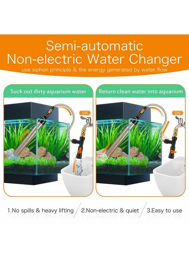 hygger Upgrade Aquarium Water Changer Kit, Semi-Automatic Fish Tank Gravel Cleaner, with 33 FT Water Hose, Flow Control Valve - Image 2
