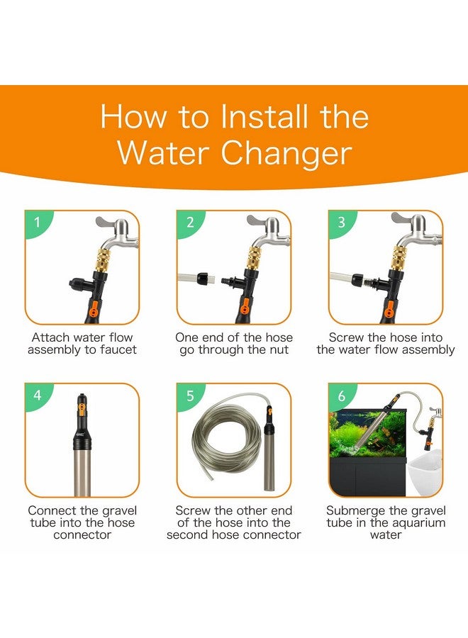 hygger Upgrade Aquarium Water Changer Kit, Semi-Automatic Fish Tank Gravel Cleaner, with 33 FT Water Hose, Flow Control Valve - Image 5