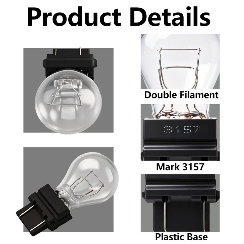 Kadiby 12 Pack 3157 Bulb 4157 Bulbs T25 P277W 3057 3157LL 4057 3047 BrakeTailTurn Signal Auto Light Bulbs fit for Jeep Grand CherokeeFord FSeries Ram PickupCorollaSilverado - Image 5