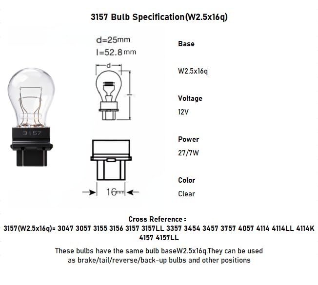 Kadiby 12 Pack 3157 Bulb 4157 Bulbs T25 P277W 3057 3157LL 4057 3047 BrakeTailTurn Signal Auto Light Bulbs fit for Jeep Grand CherokeeFord FSeries Ram PickupCorollaSilverado - Image 3