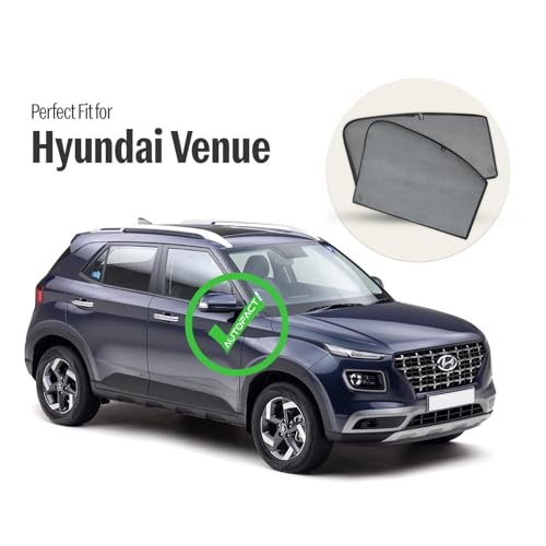 Autofact Car Sunshades for Hyundai Venue 2019-2024, UV Protection, Useful Car Accessories, Custom fit Sun Shades for Side Windows, Set of 4 - Image 2