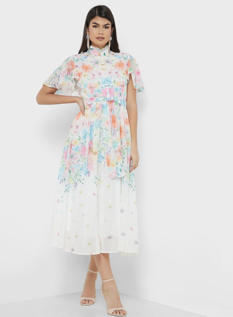 ELLA Floral Chiffon Dress - Image 4