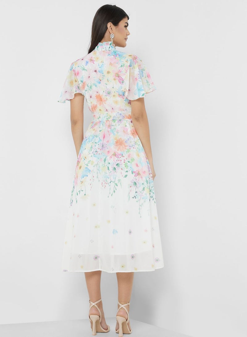 ELLA Floral Chiffon Dress - Image 2