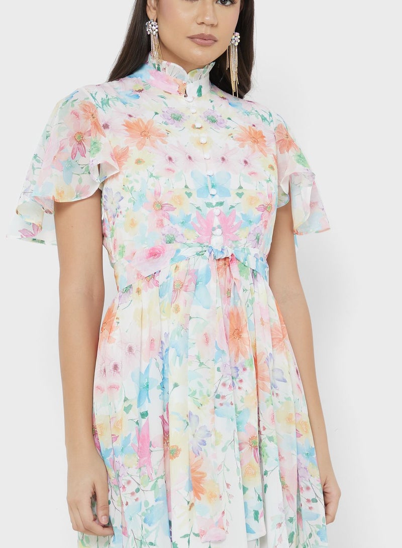 ELLA Floral Chiffon Dress - Image 3