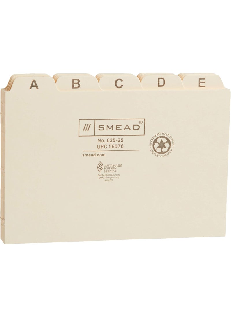Smead Smead Card Guide Plain 15Cut Tab AZ 6 W x 4 H Manila 25 per Set 56076  - Image 1