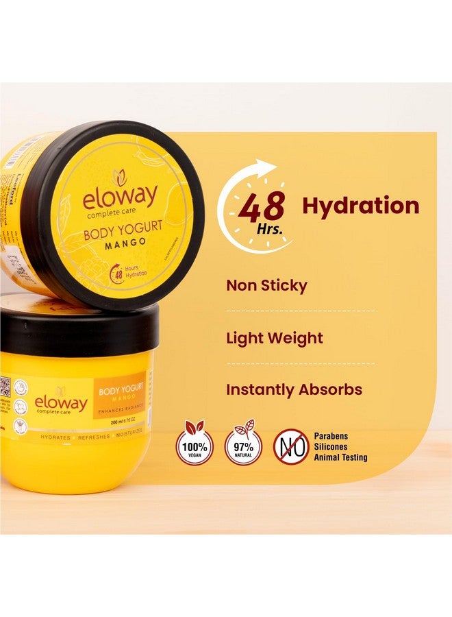 Eloway Body Yogurt/Body Butter Moisturizer For Dry Skin, 200G - Mango Flavor | Non-Sticky| Body Cream For 48Hrs Moisturization For Deeply Nourished, Moisturized & Glowing Skin - Image 4