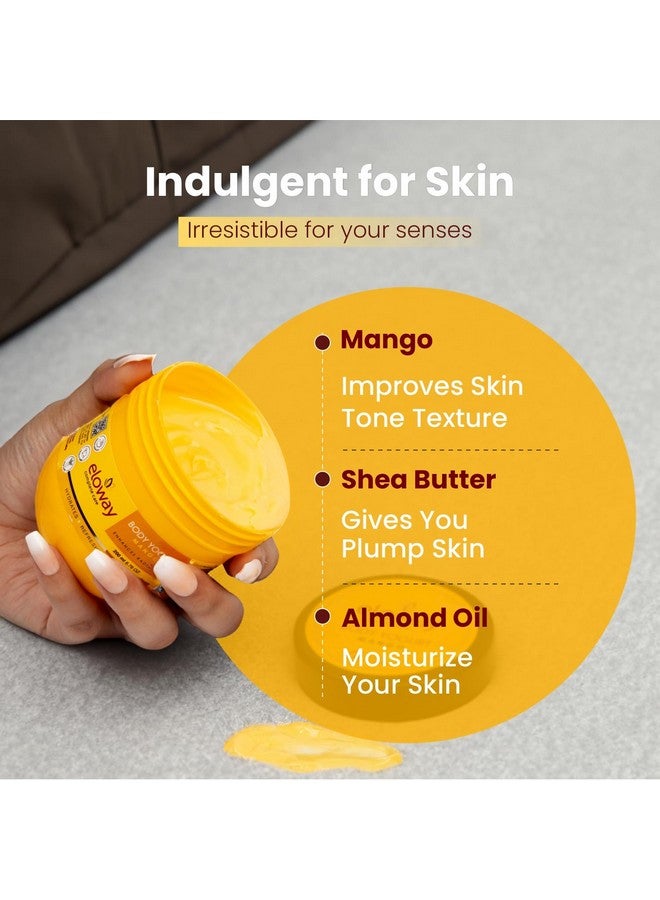 Eloway Body Yogurt/Body Butter Moisturizer For Dry Skin, 200G - Mango Flavor | Non-Sticky| Body Cream For 48Hrs Moisturization For Deeply Nourished, Moisturized & Glowing Skin - Image 3