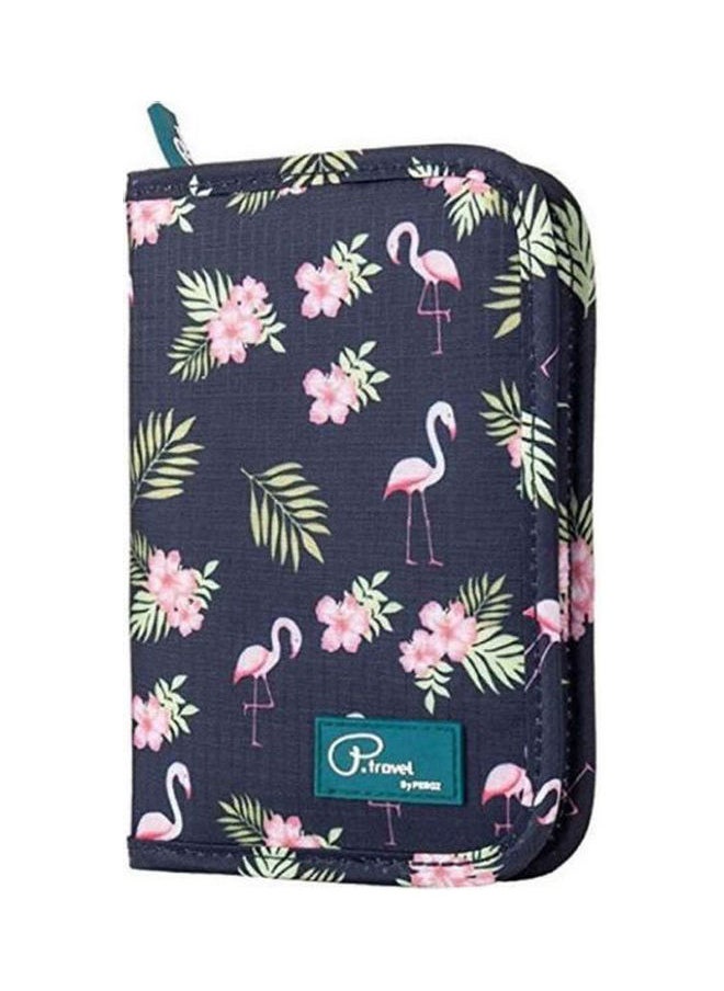 NIBEMINENT Women Passport Holder,Travel Wallet with Flamingo Prints Mulitcolour 