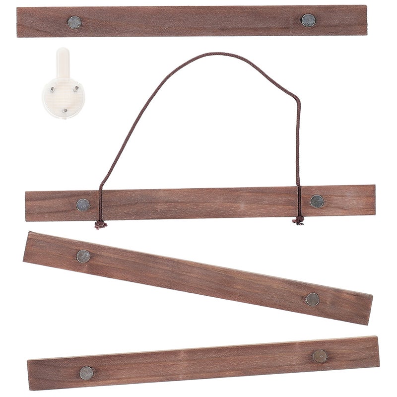 1 Poster Frame Hanger Wood Painting Poster Scroll Hanger Frame For Home - Image 1