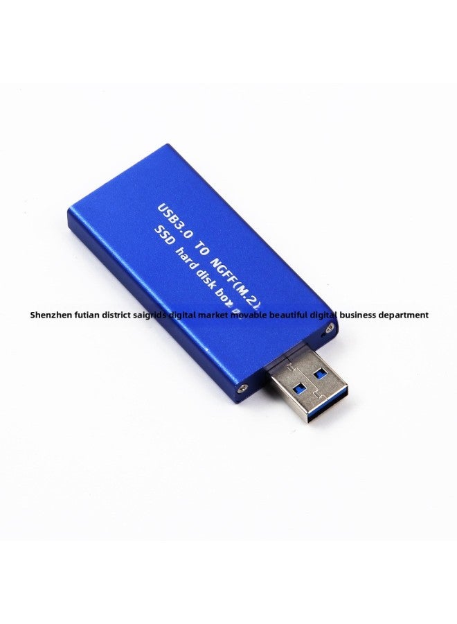 M.2 NGFF To USB3.0 All Aluminum Alloy 2242 Solid State Mobile Hard Disk Box U Disk Type ASM1153E-Color:Blue
