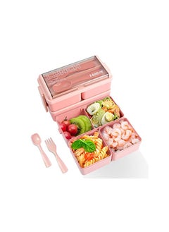 SUCITY Bento Box For Kids 3Compartment Lunch Box With Foodsafe Materials 1400Ml Leakproof Lunch Container For Kids/Adults With Reusable Fork&Spoon  - Image 2