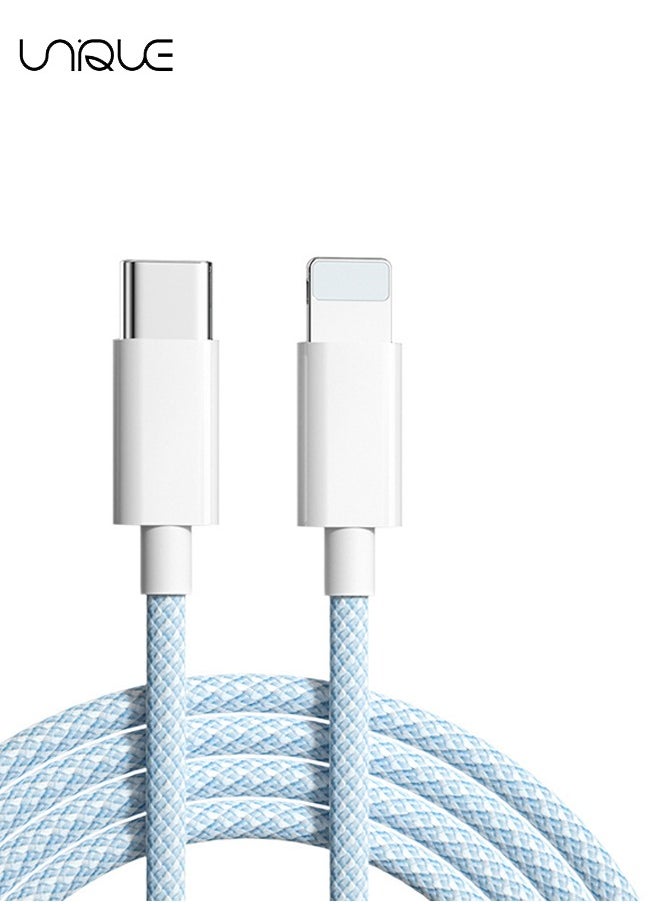 Unique - Dynamic Series Fast Charging Data Cable Type-C To iPhone Power Delivery 20W 2.4A Charger Cord Compatible with 14/13/12/11/XS Max/XS/XR/8/7/6S/6/5, iPad And More,2m, Blue - Image 1