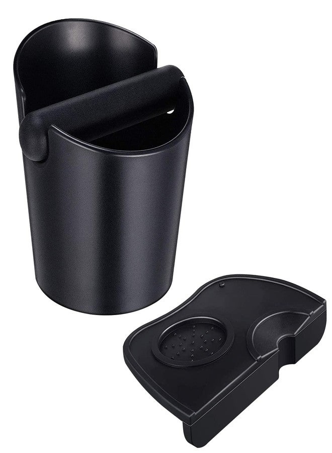 MYSENLAN Coffee Knock Box,Set of 2 Pieces Espresso Knock Box Coffee Tamper Mat Reliable Barista Tools,Espresso Dumpster with Removable Knock Lever and Non-Slip Base,for Barista Bar Shop Worktop - Image 1